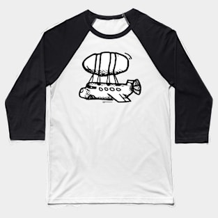Big Airplane With Parachute Doodle Art Baseball T-Shirt